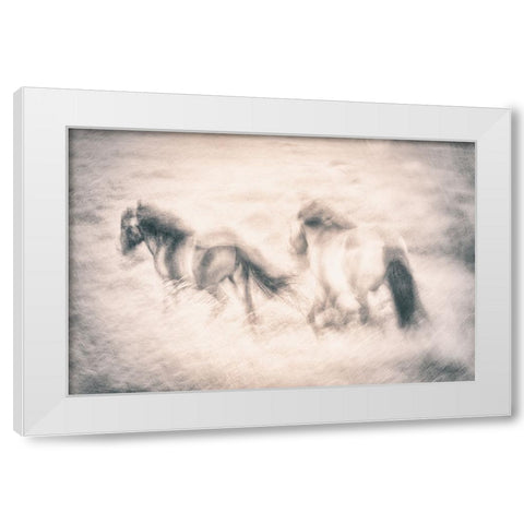 Running Free White Modern Wood Framed Art Print by Davidsson, Gustav