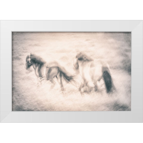 Running Free White Modern Wood Framed Art Print by Davidsson, Gustav