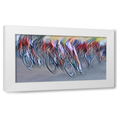 Stampede White Modern Wood Framed Art Print by Urlings, Lou