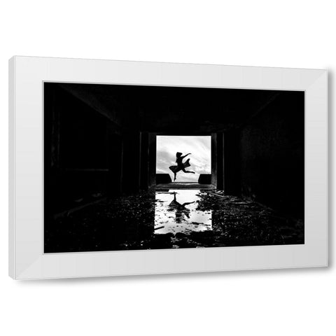 I Believe I Can Fly White Modern Wood Framed Art Print by Medeiros, Paulo