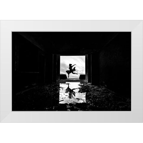 I Believe I Can Fly White Modern Wood Framed Art Print by Medeiros, Paulo