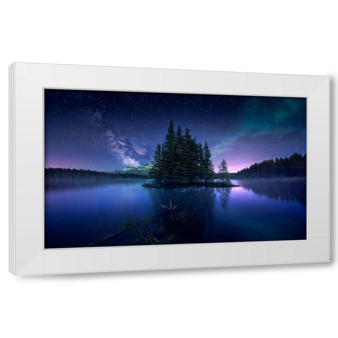 Dreamy Night White Modern Wood Framed Art Print by M. Garcia, Jesus