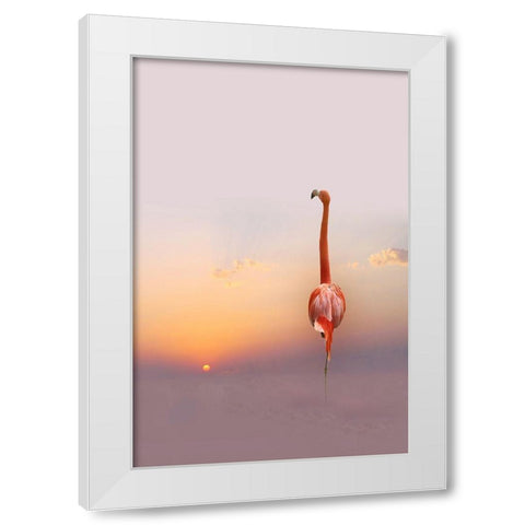 Sunset ... White Modern Wood Framed Art Print by Cseresnjes, Anna