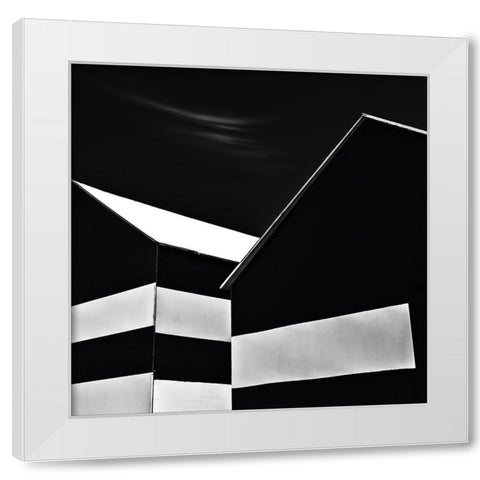 Bw Beach Huts White Modern Wood Framed Art Print by Claes, Gilbert