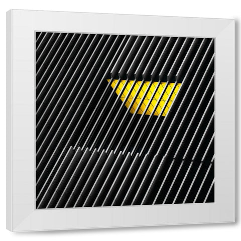 Caged Window White Modern Wood Framed Art Print by Huybrighs, Marc