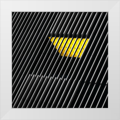 Caged Window White Modern Wood Framed Art Print by Huybrighs, Marc