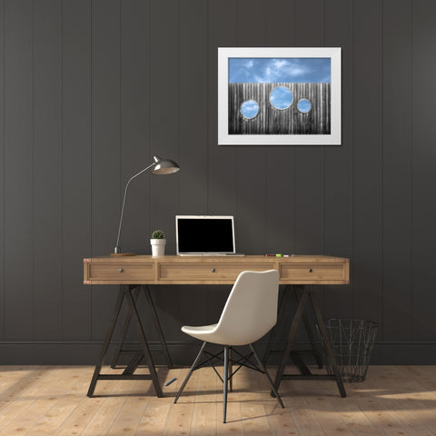 4 Different Ways To Look At The Sky. White Modern Wood Framed Art Print by Verschelden, Harry