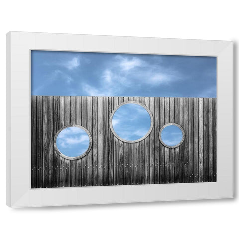 4 Different Ways To Look At The Sky. White Modern Wood Framed Art Print by Verschelden, Harry