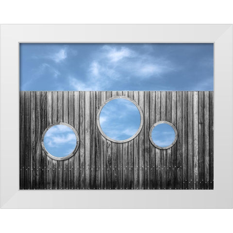 4 Different Ways To Look At The Sky. White Modern Wood Framed Art Print by Verschelden, Harry