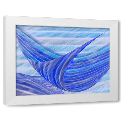 Blue Motion White Modern Wood Framed Art Print by Huybrighs, Marc