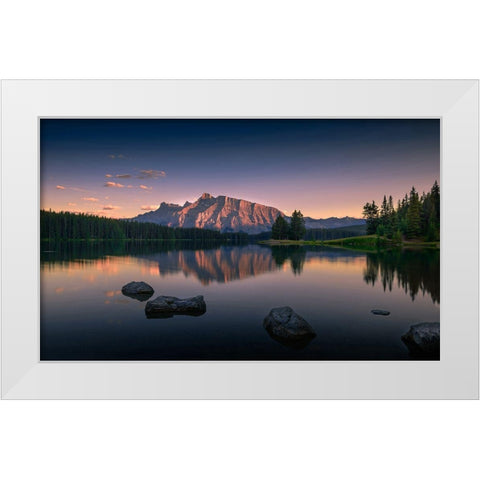 Serenity White Modern Wood Framed Art Print by Dai, Wei