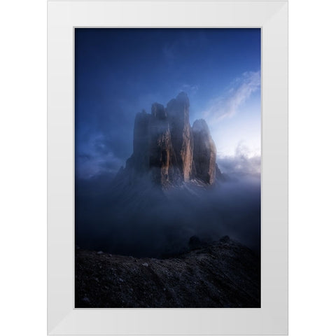 Blue Inferno White Modern Wood Framed Art Print by Martin Castan, David