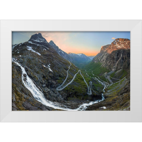 Trollstigen White Modern Wood Framed Art Print by Olsen, Christer