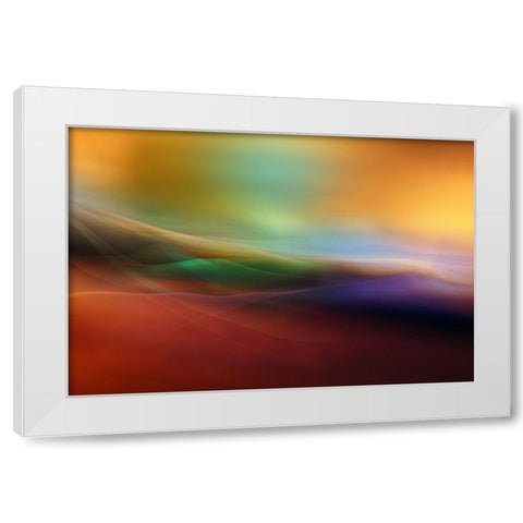 Watercolor Lines White Modern Wood Framed Art Print by Westum, Heidi