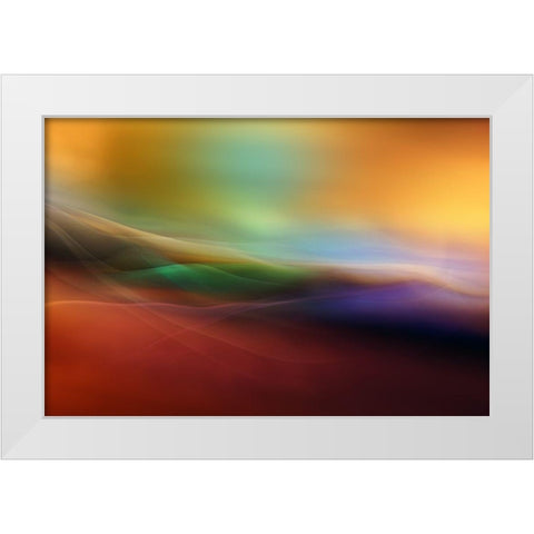 Watercolor Lines White Modern Wood Framed Art Print by Westum, Heidi