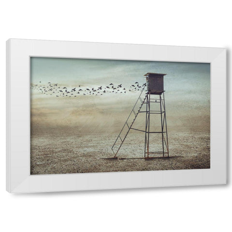 Go To Nature White Modern Wood Framed Art Print by Almawash, Sulaiman
