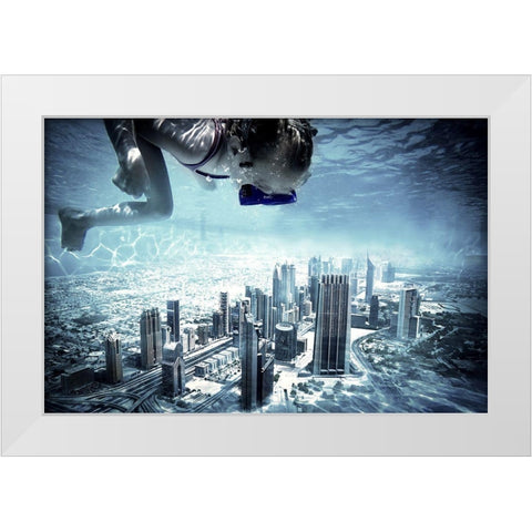 Dubai Pool White Modern Wood Framed Art Print by Hennen, Marcus