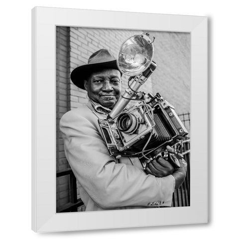 Mr.Louis Mendes/NYC-USA Street Photography Icon White Modern Wood Framed Art Print by ML Spiegel, Hans