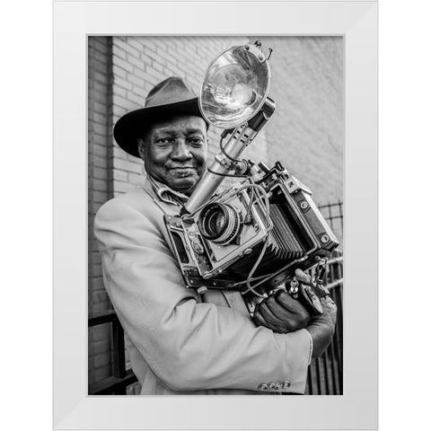 Mr.Louis Mendes/NYC-USA Street Photography Icon White Modern Wood Framed Art Print by ML Spiegel, Hans
