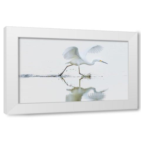 Untitled White Modern Wood Framed Art Print by Tian, Xiaobing