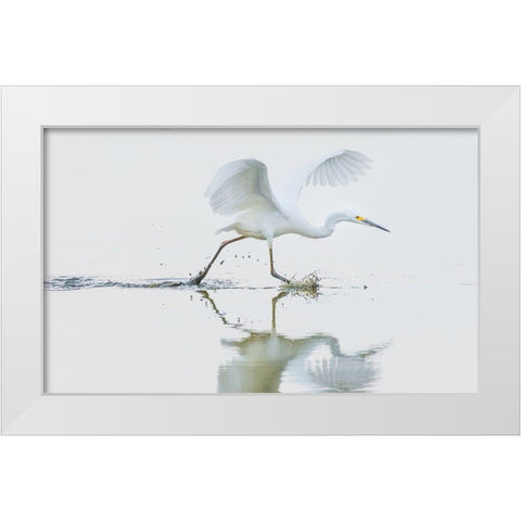 Untitled White Modern Wood Framed Art Print by Tian, Xiaobing