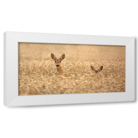 Mother With Child White Modern Wood Framed Art Print by Wallberg, Allan