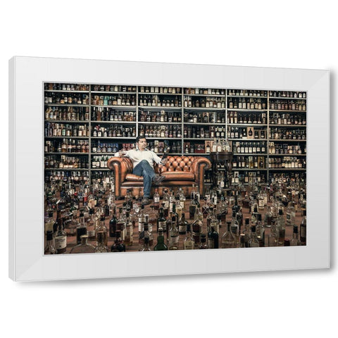Raaandsup1;L-The Gluttonous White Modern Wood Framed Art Print by Art, Fabi