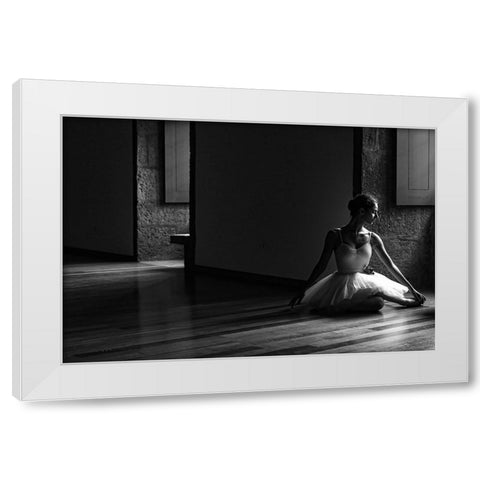 N-T White Modern Wood Framed Art Print by Medeiros, Paulo