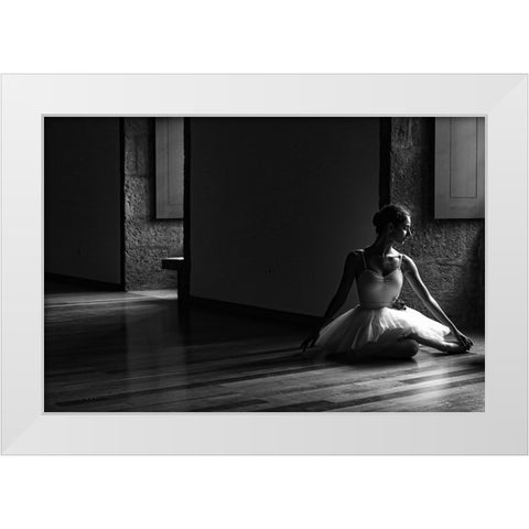 N-T White Modern Wood Framed Art Print by Medeiros, Paulo