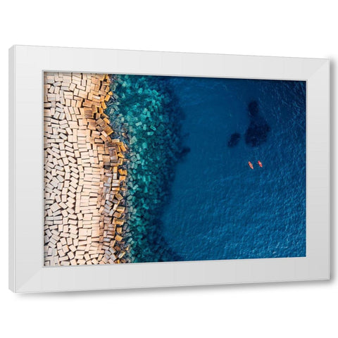 From Above Ii White Modern Wood Framed Art Print by Carrillo Lopez, Antonio