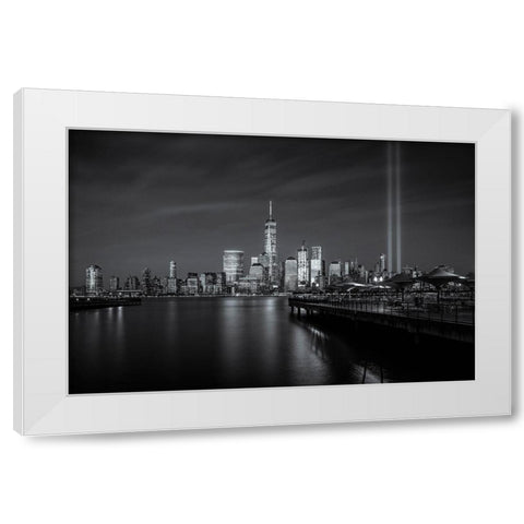 Wtc Tribute In Light White Modern Wood Framed Art Print by Dai, Wei
