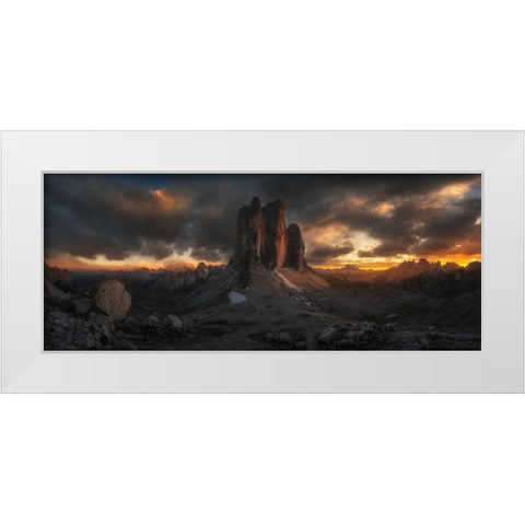 _^^^_ White Modern Wood Framed Art Print by Martin Castan, David