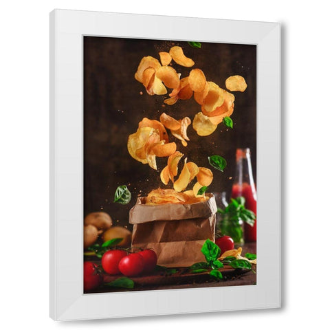Comfort Food For Stormy Weather White Modern Wood Framed Art Print by Belenko, Dina