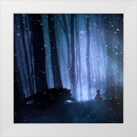 Little Red Riding Hood White Modern Wood Framed Art Print by Del Grosso, Sebastien