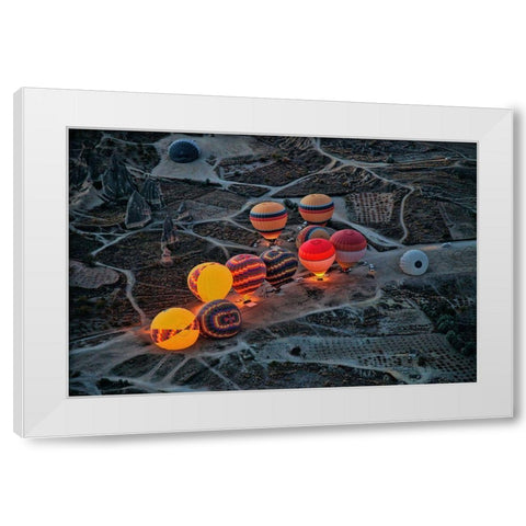 Flight Preparation White Modern Wood Framed Art Print by Yorgancilar, Ayse