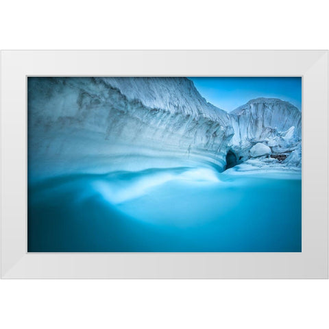 Glacier River Cave White Modern Wood Framed Art Print by Shi, Fei