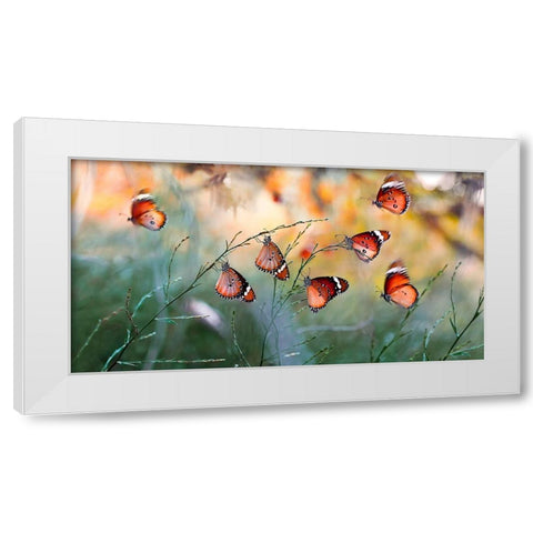 Family White Modern Wood Framed Art Print by Ozturk, Mustafa