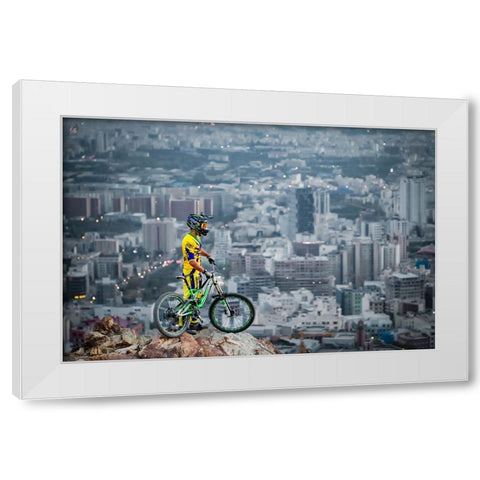Downhill White Modern Wood Framed Art Print by Minaeian, Ehsan