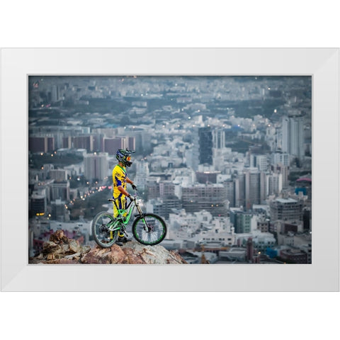 Downhill White Modern Wood Framed Art Print by Minaeian, Ehsan