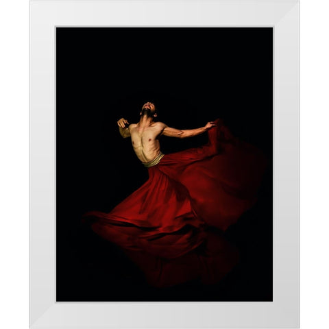 Fly White Modern Wood Framed Art Print by Haghi, Babak