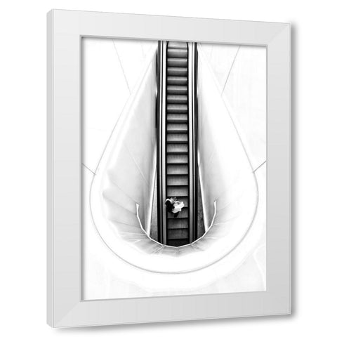 New Born White Modern Wood Framed Art Print by Carlos
