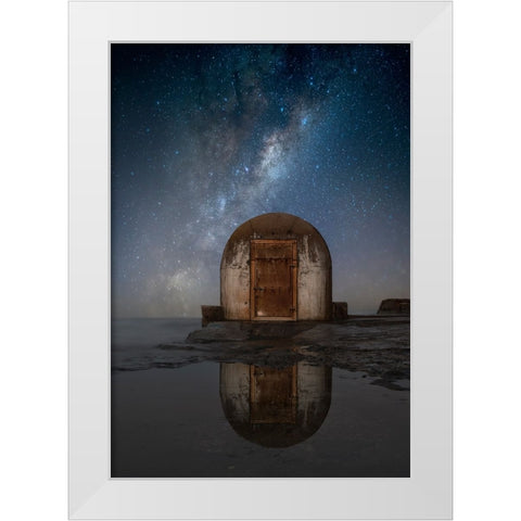 Lonely Hut White Modern Wood Framed Art Print by Zhu, Jingshu