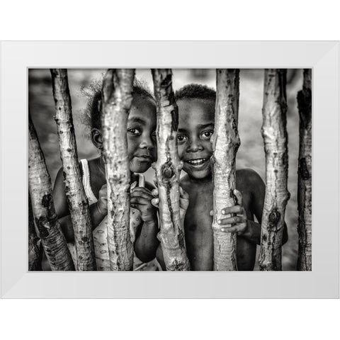 Hidden Smiles White Modern Wood Framed Art Print by Tagliarino, Marco