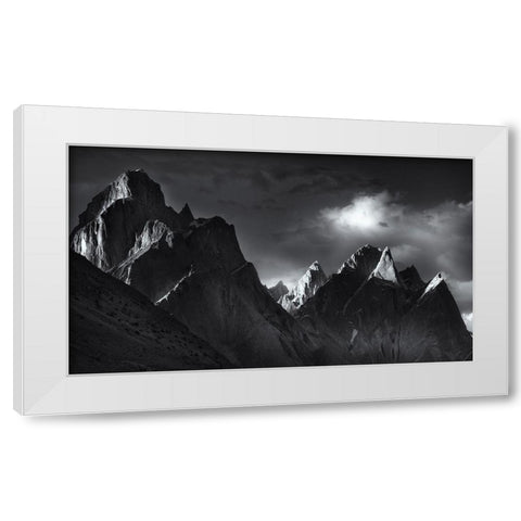 Trango Towers White Modern Wood Framed Art Print by Shi, Fei