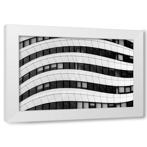 The Wave White Modern Wood Framed Art Print by Vangindertael, Luc