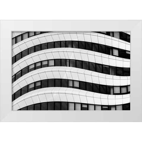 The Wave White Modern Wood Framed Art Print by Vangindertael, Luc