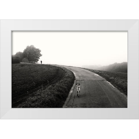 Runners White Modern Wood Framed Art Print by Wehrmann, Elisabeth