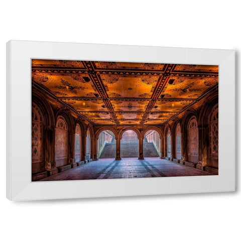 A Walk In The Park White Modern Wood Framed Art Print by Agazzi, Andreas