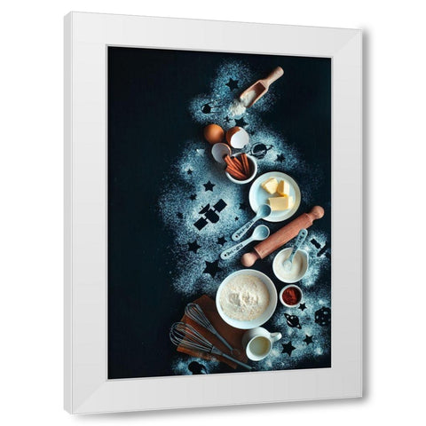 Baking For Stargazers White Modern Wood Framed Art Print by Belenko, Dina