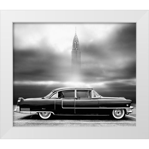 A Crack In The World White Modern Wood Framed Art Print by Butterworth, Larry